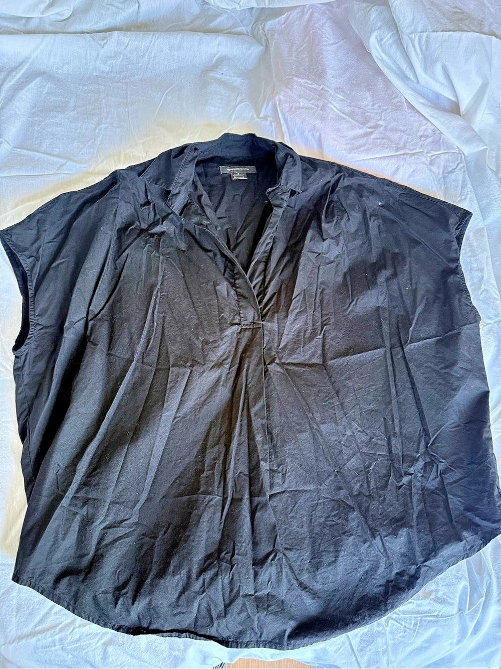 French Connection Black Button Front Top Like New